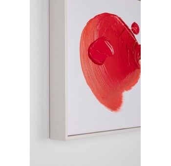 Cuadro abstracto Goop madera abeto y lienzo rojo 30X4.5X30