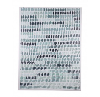 Cuadro abstracto Teleno lienzo tonos azul verdoso 90X3.5X120