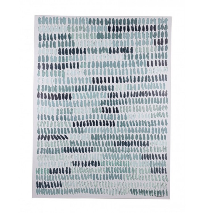 Cuadro abstracto Teleno lienzo tonos azul verdoso 90X3.5X120