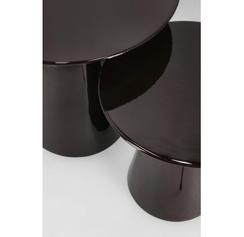 Set 2 mesas auxiliares Punci acero esmaltado negro