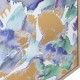 Cuadro Sagasty lienzo marco madera natural flores moradas y azules