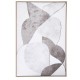Cuadro Sagasty lienzo marco madera natural abstracto grises