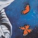 Cuadro Citilend lienzo astronauta flores 40 por ciento pintado a mano