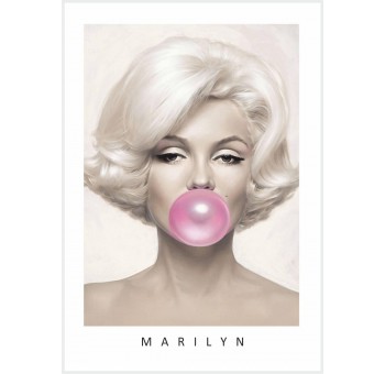 Cuadro lienzo enmarcado blanco Marilyn blanco Pop Chicle 70x50