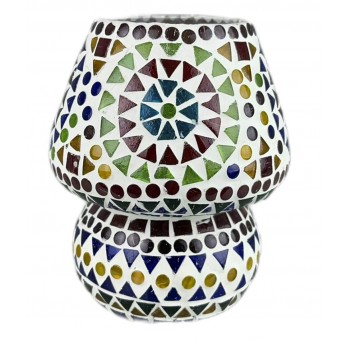 Lámpara de mesa A craquelada cristal multicolor mosaico 13x13x17