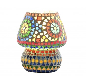 Lámpara de mesa A craquelada cristal multicolor mosaico 13x13x17