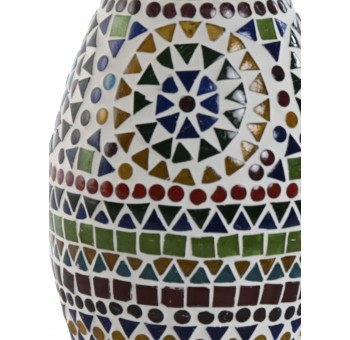 Lámpara de mesa B craquelada cristal multicolor mosaico 14x14x19