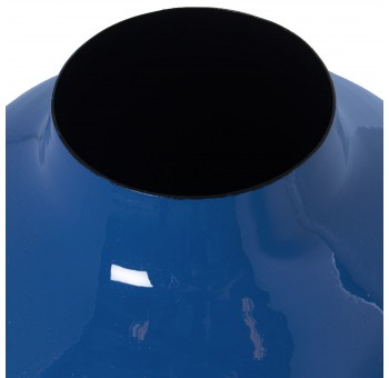 Jarrón Tenial metal esmaltado azul cuello estrecho pequeño