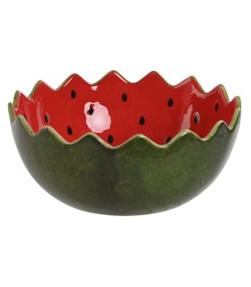 Bol Sandía cerámica rojo 15x15x6.5