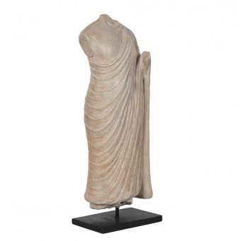 Figura decoración Busto neoclásico crema 26,2X16X68,5