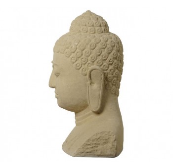 Figura decoración Busto tailandés cemento beige 53X34X70