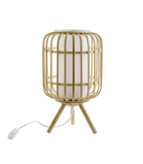 Lámpara de mesa Asukari 22x22x37 madera poliéster blanco