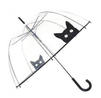 Paraguas transparente adulto diseño gato