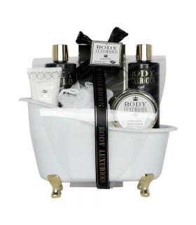 Juego de baño con aroma a vainilla y lima 6 piezas con bañera