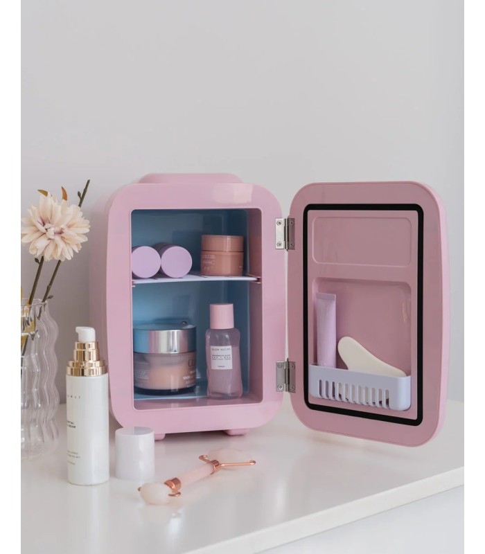 Nevera portátil rosa pastel 4L
