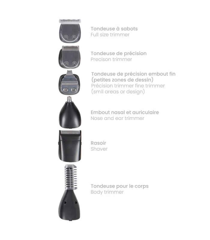 Juego maquinilla cortapelos multifunción