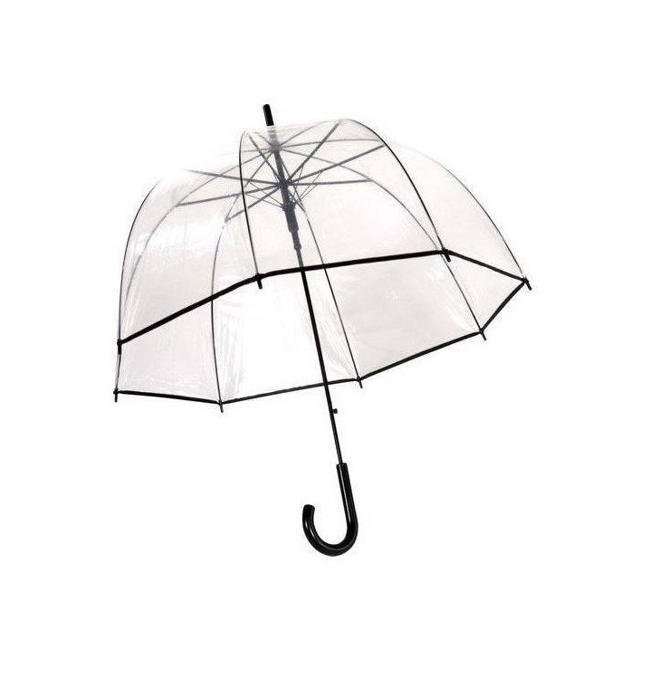 Paraguas seta transparente adulto ribete negro