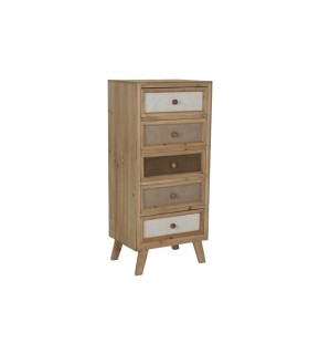 Sifonier AISLIN 5 cajones 48X35X106 madera lino