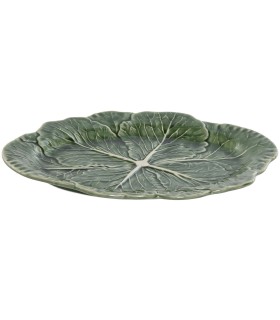 Plato ensaladera 37,5x26x3 cerámica repollo verde