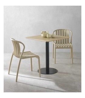 Mesa comedor redonda Xavia 70X70X75 melamina fresno