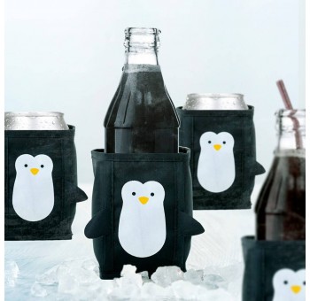 Juego 4 enfriadores latas y botellas congelador Pingüino