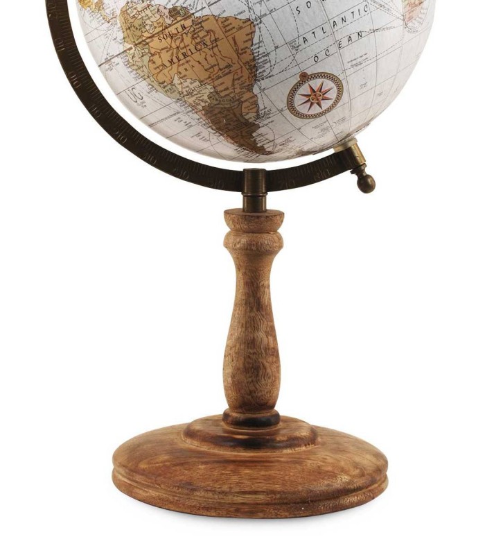 Globo terráqueo marrón decoración estilo antiguo alto