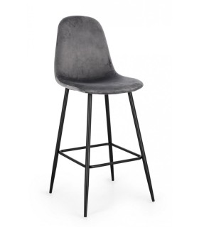 SGABELLO BAR NEW IRELIA NERO/VEL.GRIG.SC