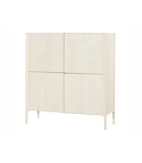 Armario Zyon 130x45x140 madera blanca 4 puertas