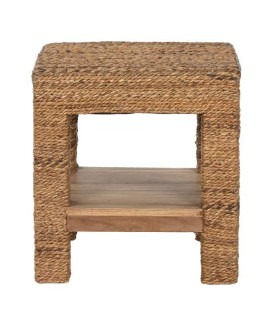 Mesita auxiliar Stetson 40X40X40 madera teca fibra