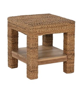 Mesita auxiliar Stetson 40X40X40 madera teca fibra