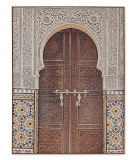 Cuadro lienzo Portón marroquí 60x3x80 lino natural