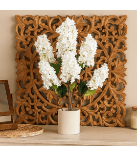 Rama flor hortensia blanca 74 cm