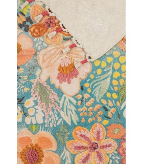 Alfombra 90x60 Botánica flores multicolor bordada