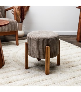 Taburete con patas taupé acanalado