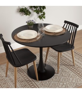 MESA NEGRA MEERA 100 CM