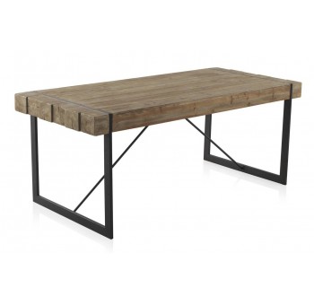 Mesa comedor madera Plank abeto y metal