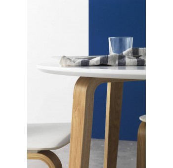 Mesa redonda comedor madera haya Finland modelo 1 blanca