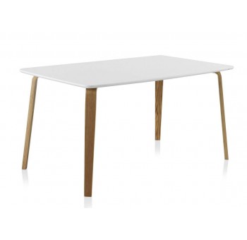 Mesa rectangular comedor madera haya Finland modelo 1 blanca
