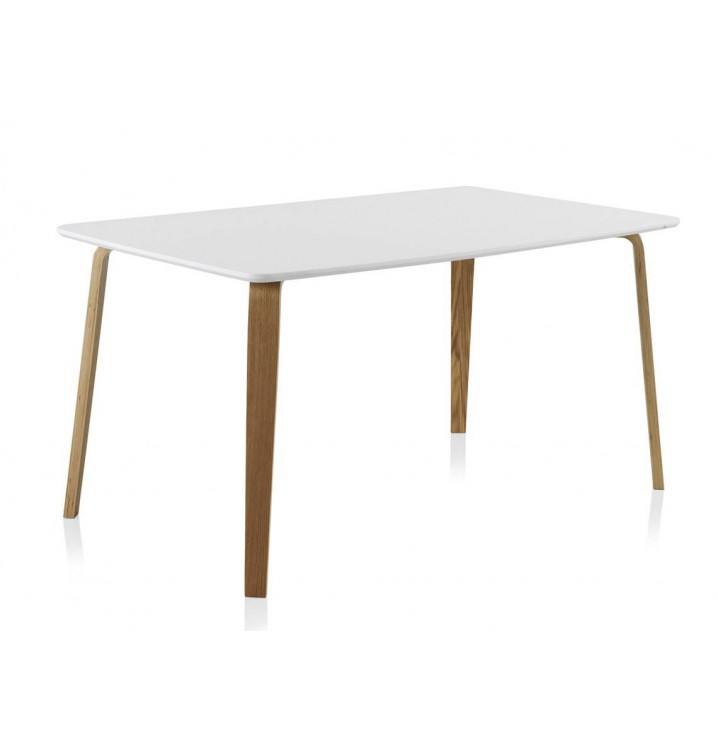 Mesa rectangular comedor madera haya Finland modelo 1 blanca