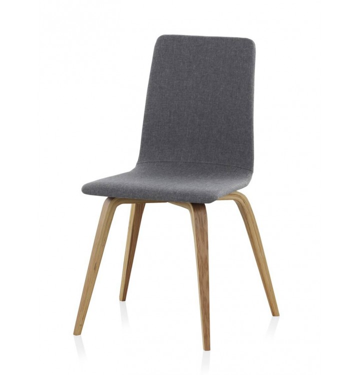 Set 4 sillas madera haya Finland modelo 1 tapizado gris