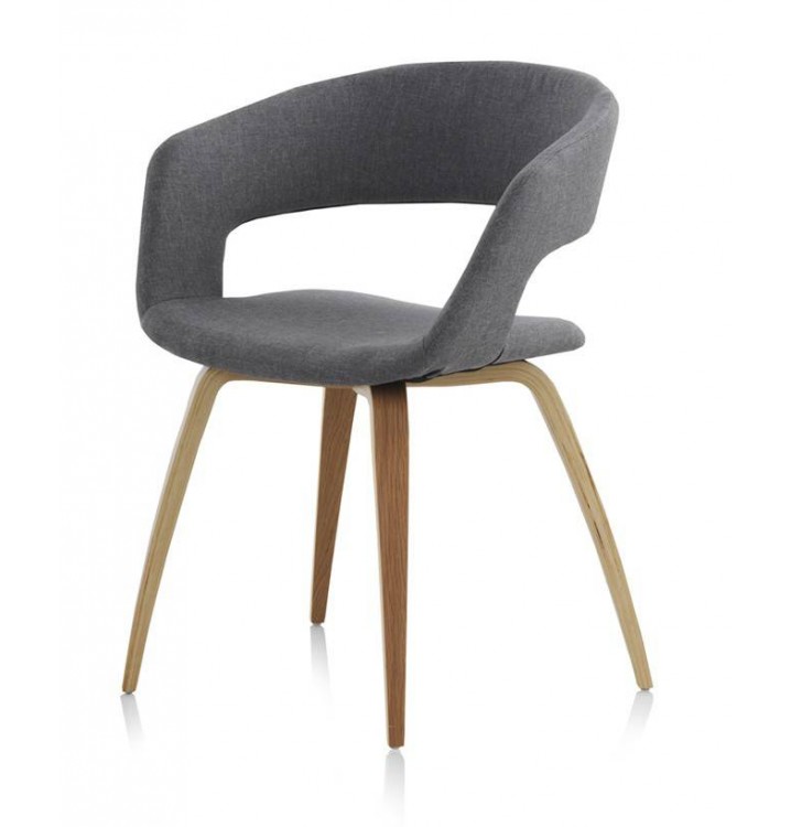 Set 4 sillas madera haya Finland modelo 2 tapizado gris