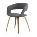 Set 4 sillas madera haya Finland modelo 2 tapizado gris