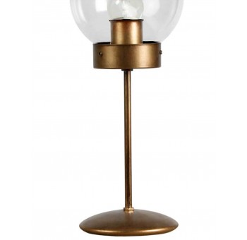 Lámpara de mesa Atomo Art Decó oro viejo transparente