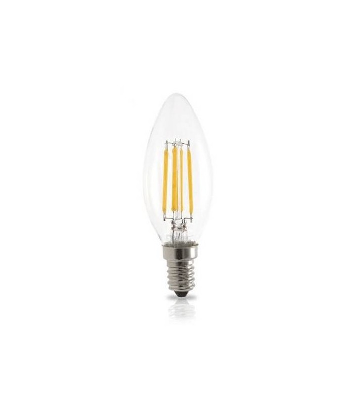 Bombilla luz cálida E14 filamento led cristal