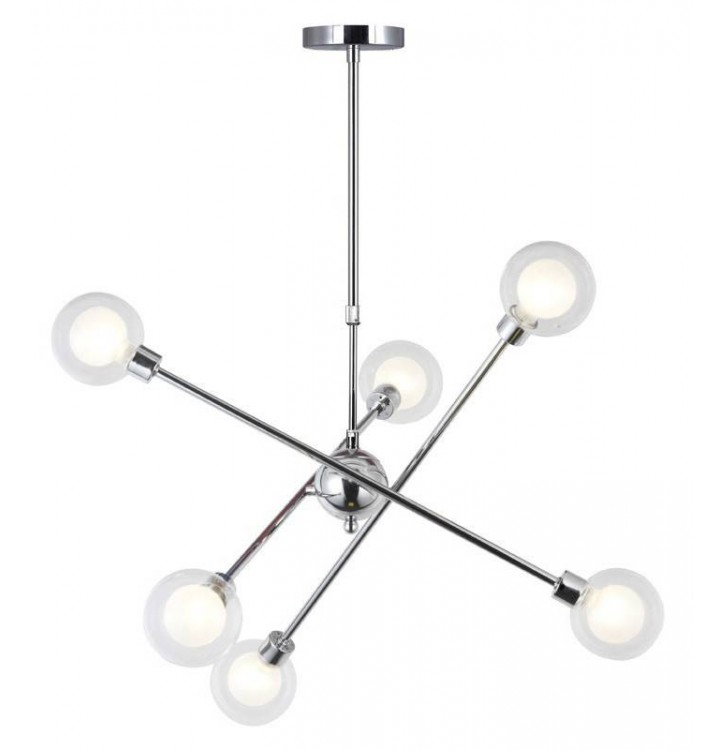 Lámpara de techo Atomo 6 globos cromada