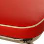 Silla Joseph metal cromado acolchado PU rojo blanco años 50