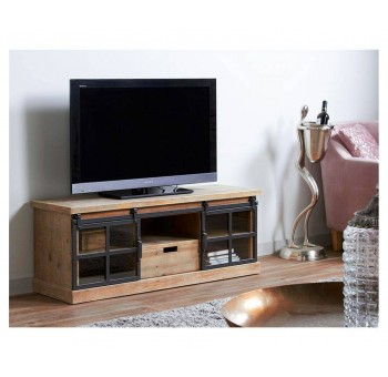 Mueble televisión Medievo madera y metal estilo industrial