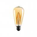 Bombilla filamento LED Edison ámbar cristal industrial