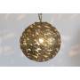 Lámpara techo Blatty esfera hojas de metal dorado Art Decó