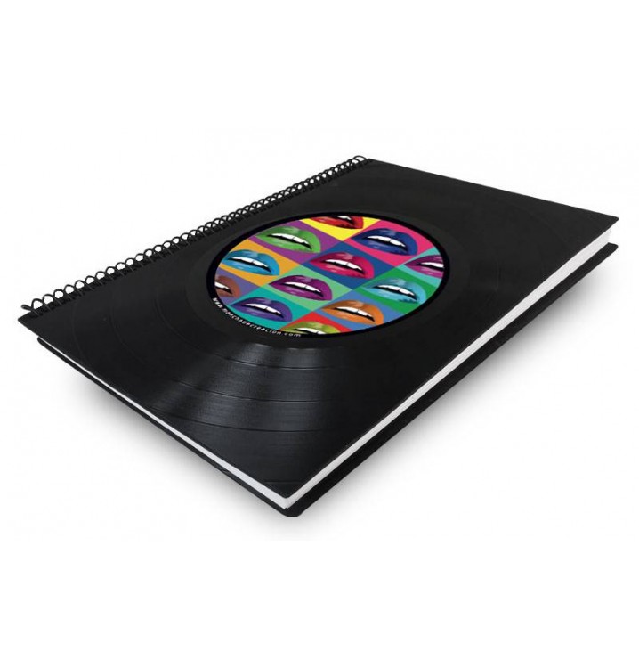 Libreta cuaderno normal Disco vinilo boca colores